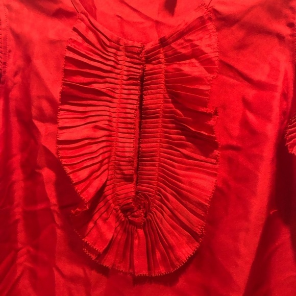 J crew accordion silk red tank - Picture 2 of 4